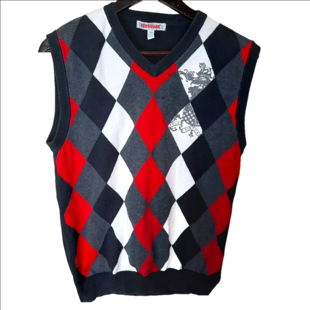 Red Squad Argyle Sweater Vest